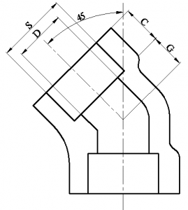 JIS B2316 Socket Weld 45 Deg Elbow