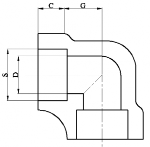 JIS B2316 Socket Weld 90 Deg Elbow