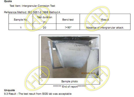 Haihao Stainless Steel Elbows Under Intergranular Corrosion Testing In SGS Lab