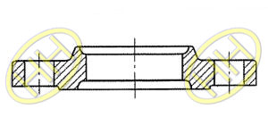 JIS B2220 Slip On Hubbed Flange Type B Drawing