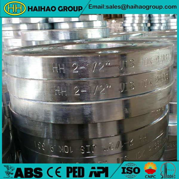 JIS B2220 10k Galvanized Slip On Flanges In Haihao Group