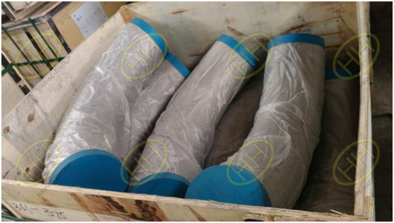 ASTM A403 WP316L 90° pipe bend 3D packing in Haihao Group