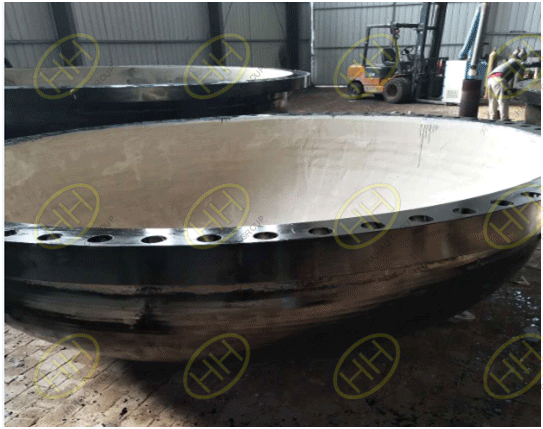 Natural drying the cement lining of big size pipe spool/cap with flange in Haihao Group