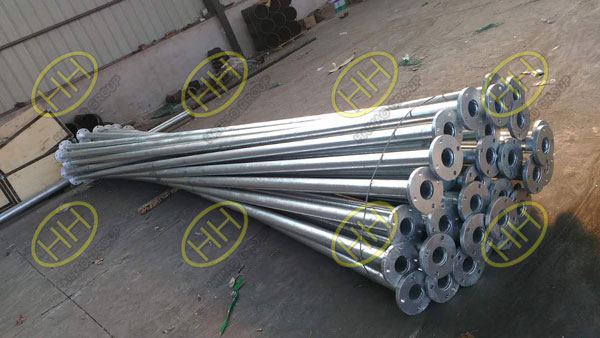 Flange butt welding with steel pipes finished in Haihao Group