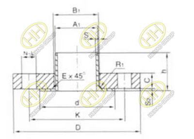 Butt welding ring lap joint flange drawing