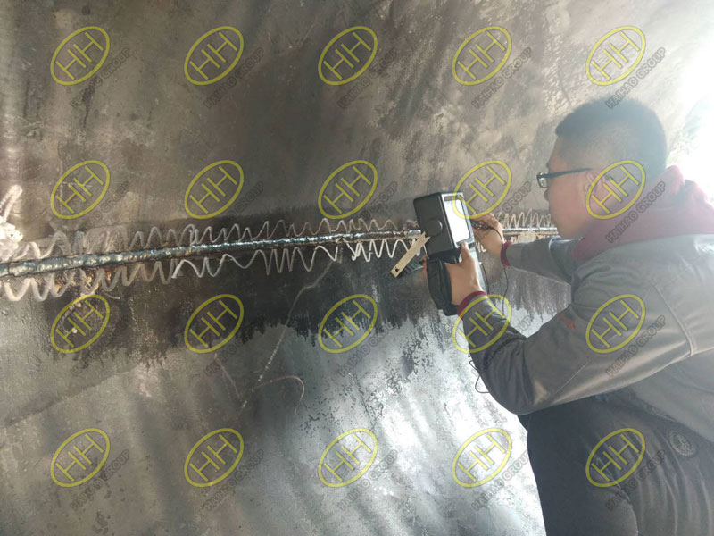 Ultrasonic nondestructive testing for large diameter 90 degree elbow welds