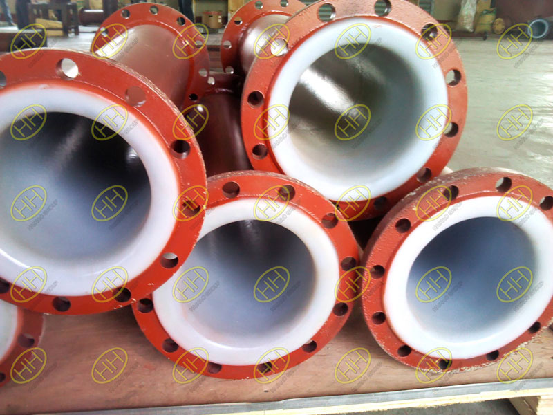 Plastic lined flanged pipes finished in Haihao Group