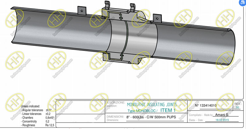 Monolithic Insulating Joint Drawing