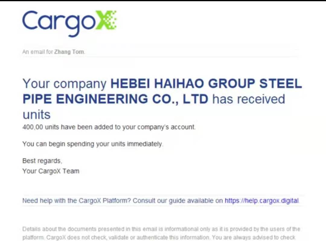 ACID Number of Egypt Apply from CargoX 