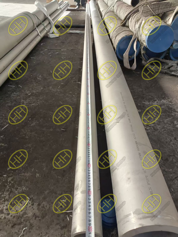Haihao Group seamless steel pipes ASME A333 Gr.6 and A312 TP 316L prepared for shipment to an Indonesian customer